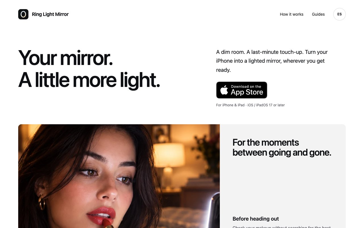 ringlightmirror.com screenshot